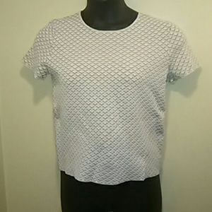 Theory white and beige short sleeve top